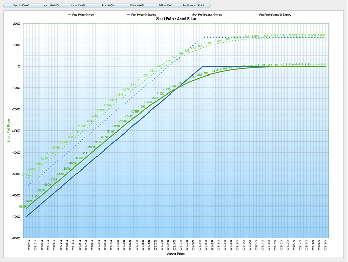 Black-Scholes-Merton Short Put Option Chart